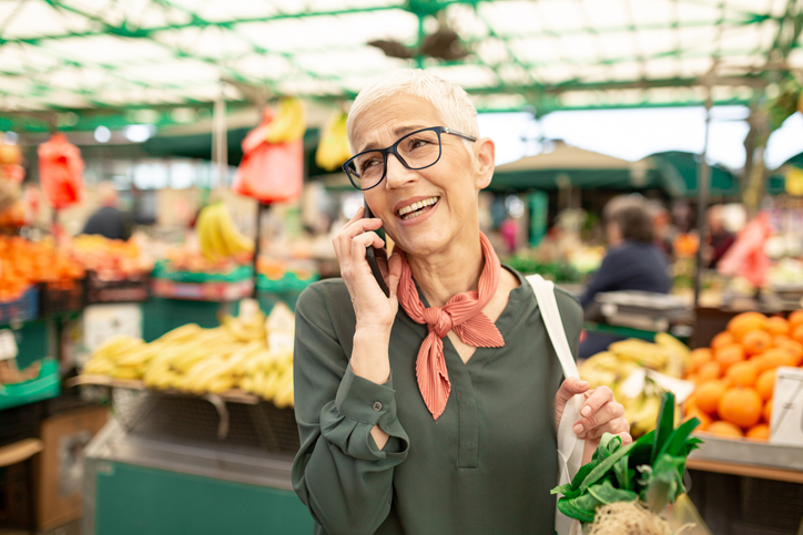 Senior woman shopping